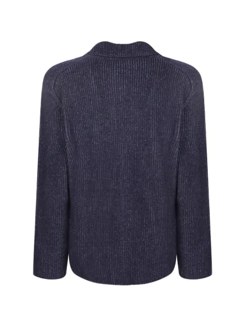 Zanone ribbed-knit shawl-collar cardigan