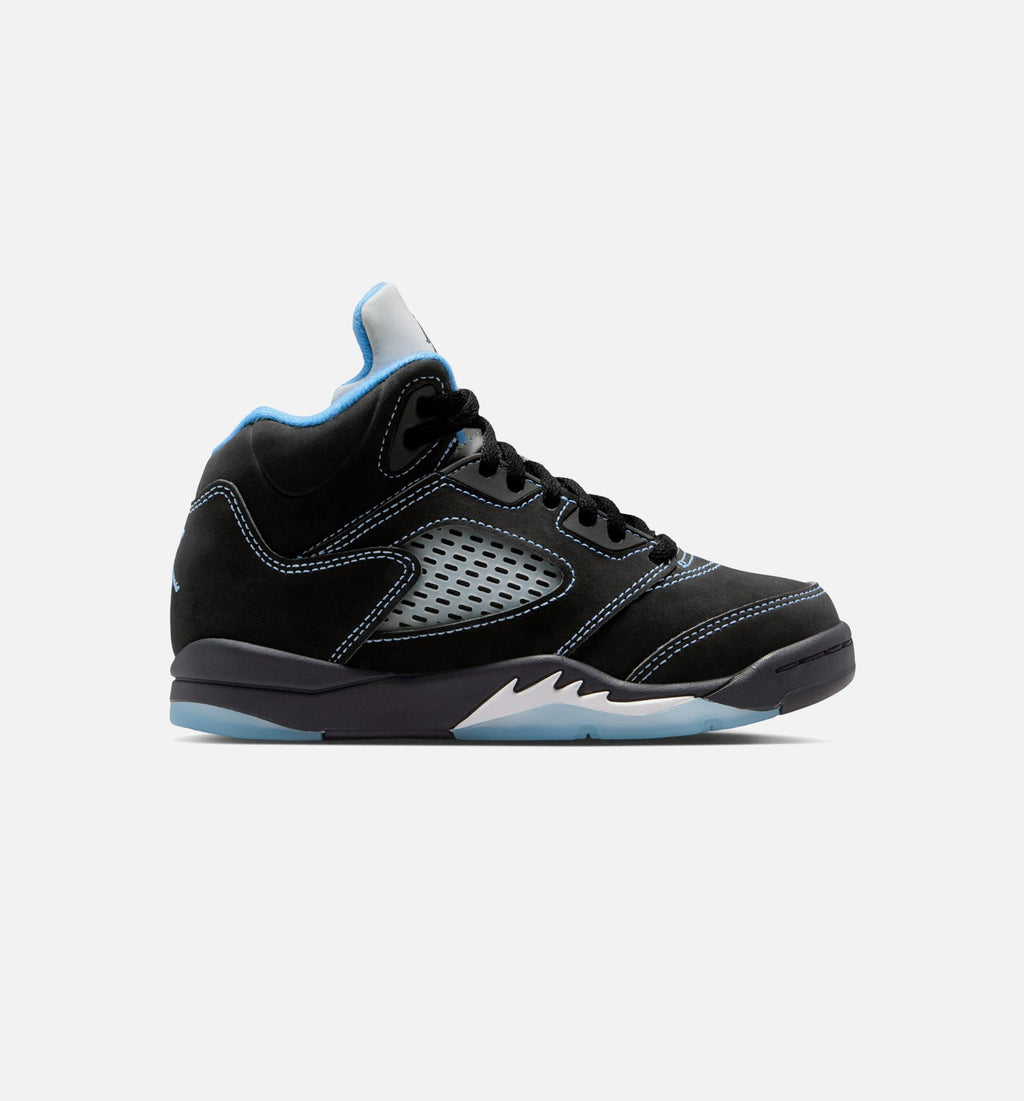 Air Jordan 5 Retro Black Carolina – Preschool Lifestyle Shoe in Black/University Blue/White