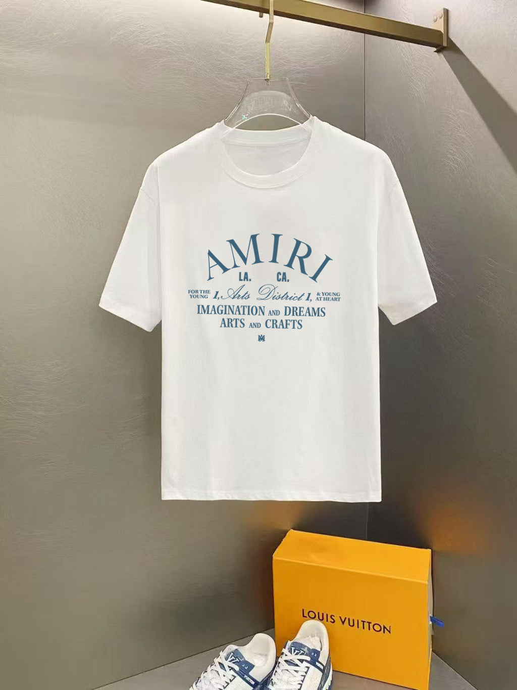 Amiri Arts And Crafts Text Front Graphic Crew‑Neck Short‑Sleeve T‑Shirt