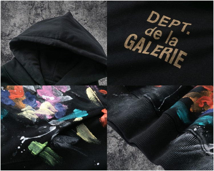 Gallery Dept Letter Print Hoodie Loose Couple Streetwear Sweatshirt