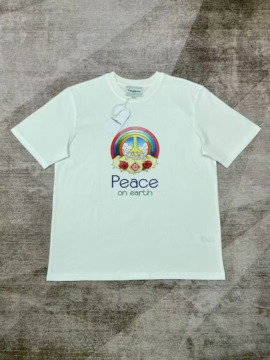 Casablanca Art Graphic Print Loose Unisex Short Sleeve T-Shirt
