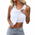 Round Neck Built-in Bra Tank Top